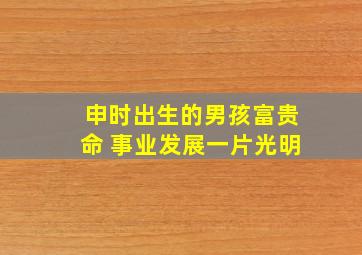 申时出生的男孩富贵命 事业发展一片光明